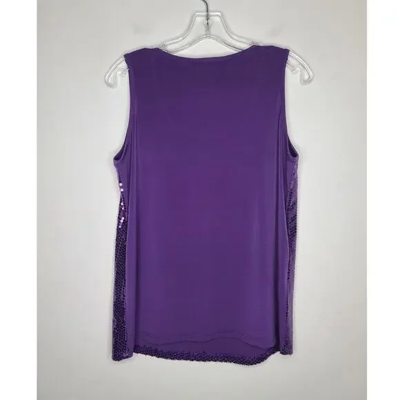 Slinky purple sequin sparkle tank top - medium - Picture 4 of 4